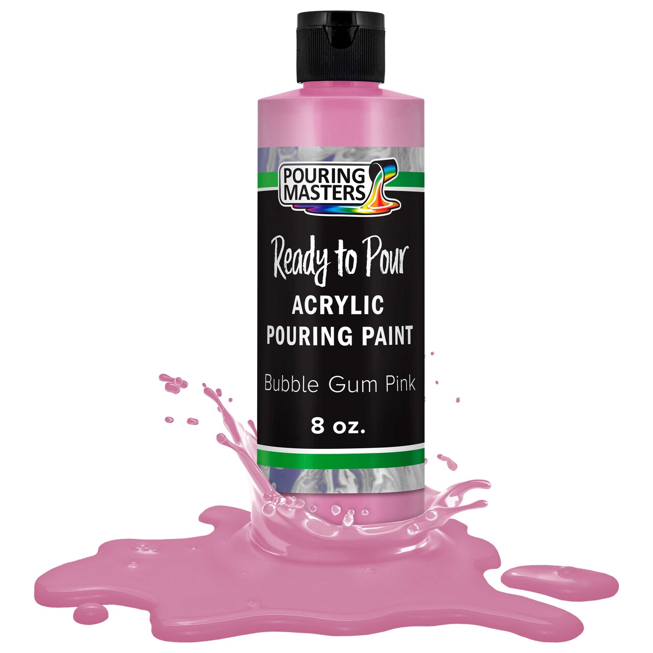 Pouring Masters Bubble Gum Pink Ready to Pour Acrylic Pouring Paint - Premium 8-Ounce Pre-Mixed Fluid Acrylic Paint - Fluid Art Supplies for Canvas, Wood, Paper, Tile & Rocks